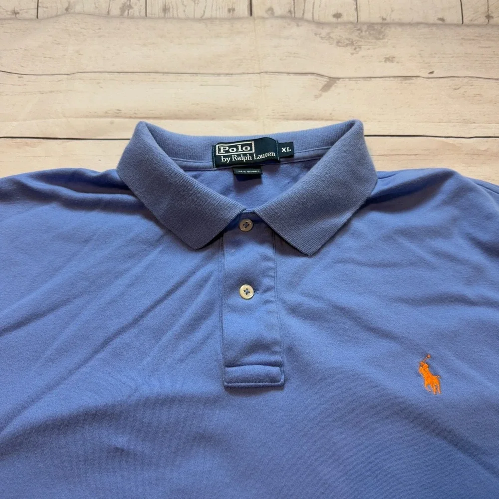 Polo Ralph Lauren‎ Short Sleeve 100% Cotton Blue Polo Shirt Men's Size XL